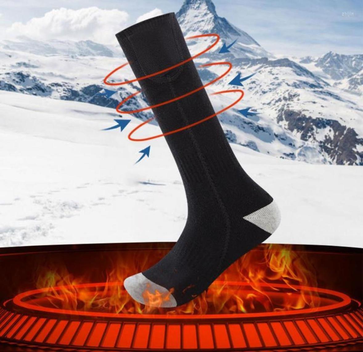 

Bandanas 1 Pair Unisex Heated Socks USB Rechargeable Battery 3 Heat Settings Thermal Winter Warm With For Outdoor9911396