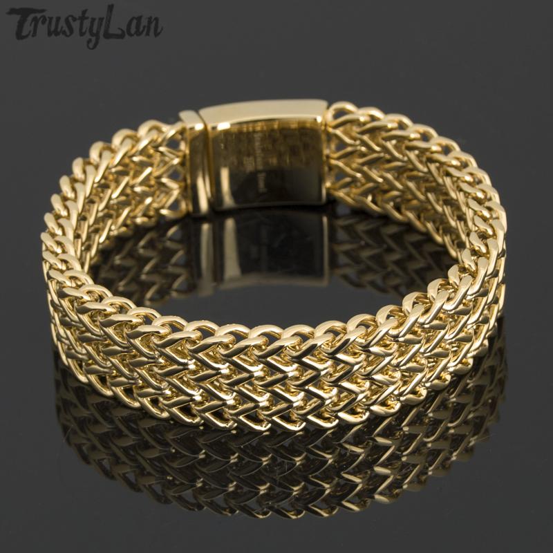 

Bangle 8.7" 9.4" Rapper DJ Bracelet Men Luxury Gold Color Stainless Steel Dubai Jewellery On Hand Mens Wrist Bracelets Accessories 2022