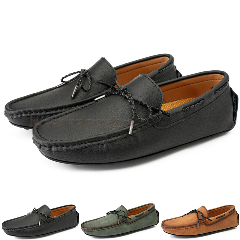 

Fashion Mens Casual Shoes Drive Comfortable Breathable Daily Men Leather Scrub Hundred Leisure Black Slip On Man Lazy Overshoes Sneakers Jogging Walking Shoe B0102, Color-2