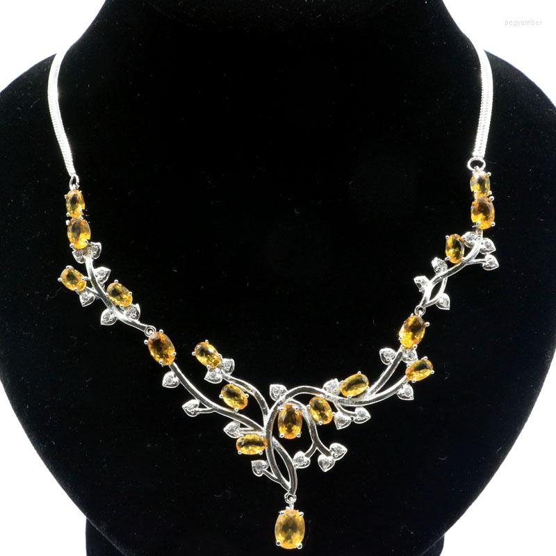 

Chains 22g 925 SOLID STERLING SILVER NECKLACE CHAIN Golden Citrine Violet Tanzanite Green Peridot Rhodolite Garnet CZ Woman's Gift