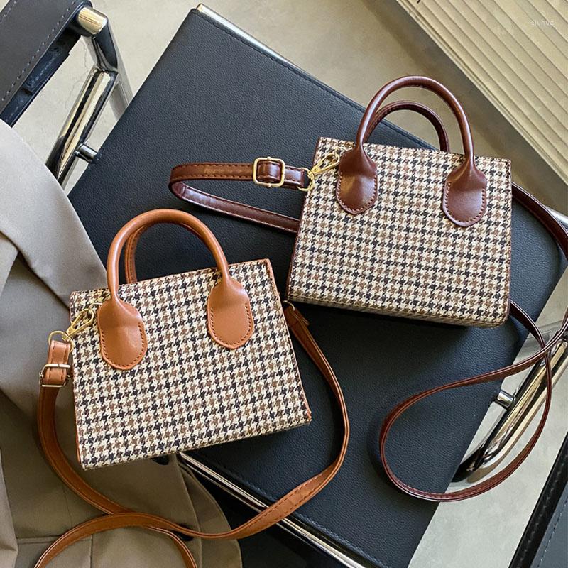 

Evening Bags Retro Plaid Mini Handbags For Women 2023 Soft Pu Leather Crossbody Bag Female Small Shoulder Wild Tote Phone Purses, As shown