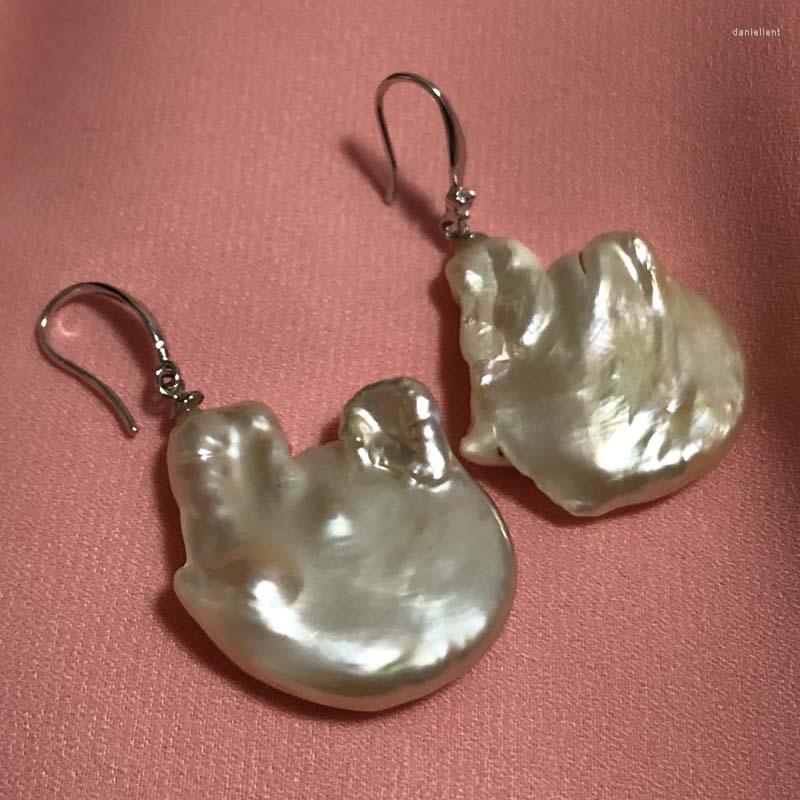 

Dangle Earrings ELEISPL JEWELRY Amazing 25mm Baroque Pearls Earring #2300115