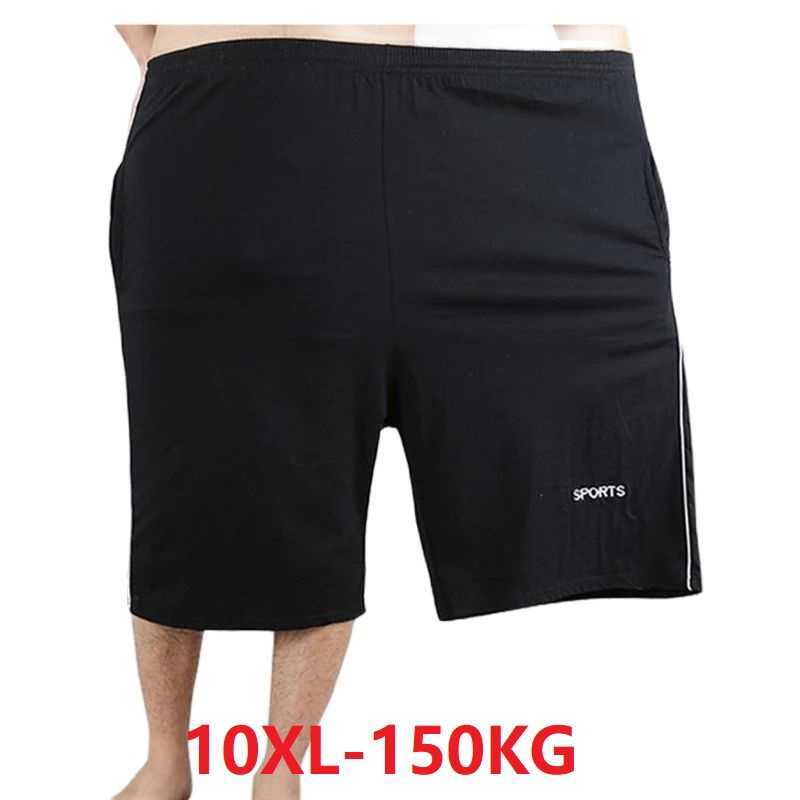 

Men's Shorts Men's plus size shorts cotton plus size 8XL 9XL 10XL waist 142cm summer large elastic sports casual loose large size 58 shorts AA230524, Black