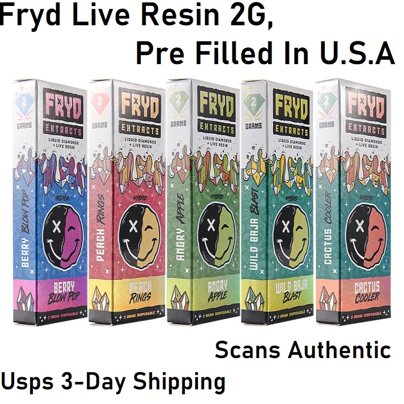 

Pre-Filled FRYD Liquid Diamonds Authentic Scan Vapes E cigarettes Rechargeable Disposable Pens Type C Charging Port 2.0ml Capacity 350mah, US Stock Prefilled