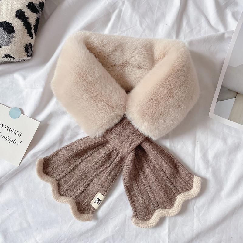 

Scarves Fashion Warm For Women Soft Skin-Friendly Plush Winter Knit Convenient Scarf Elegant Female Neckerchief Collar