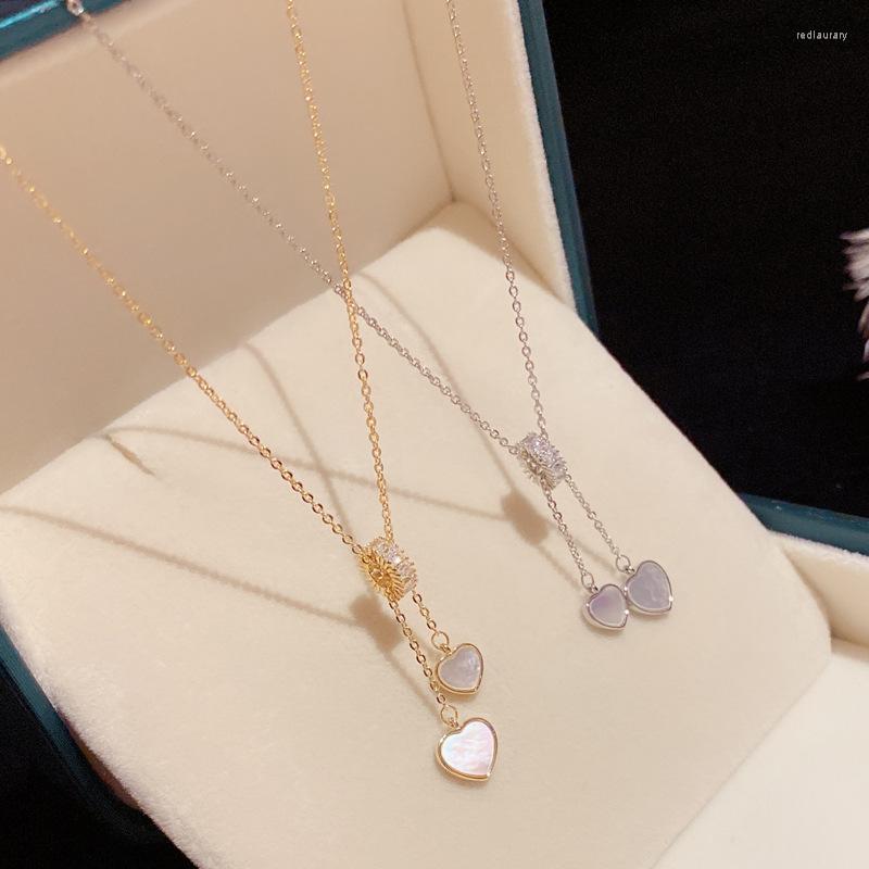 

Pendant Necklaces Japanese And Korean Style Fashion Double Love Female Niche Design Clavicle Chain Light Luxury Wild