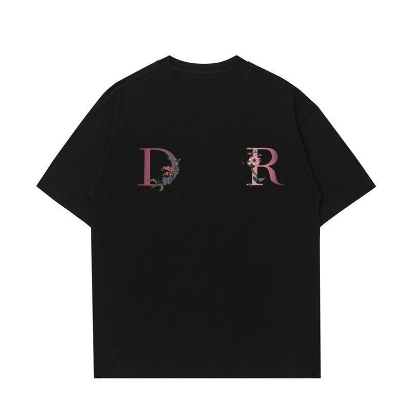 

Summer paris Mens T-Shirts designer tee luxury flocking letter tshirt t shirt Classic fashion green womens short Sleeve casual cotton t-shirt tops Floral letter, 2#