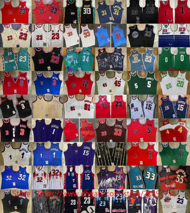 Real Stitched East Retro Basketball Jerseys Authentic Embroidery Quality Yellow White Green Purple Black Red Blue Baskeball Je-image-868504530