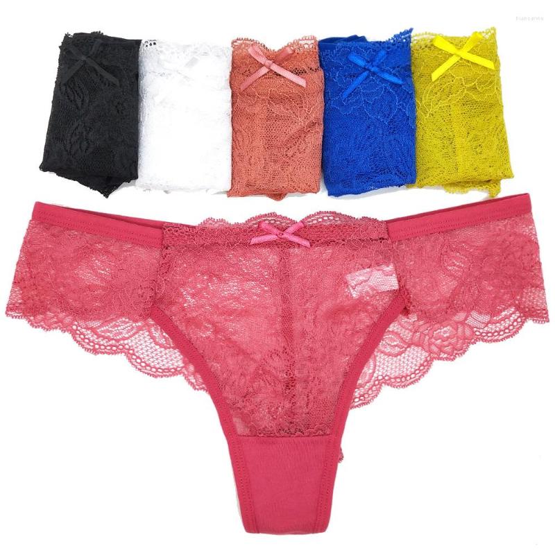 

Women's Panties 6pcs/lots Sexy Women Underwear G String Lingerie Lace Thong Seamless Transparent Hollow Out Tangas Multicolor T Back, Multi