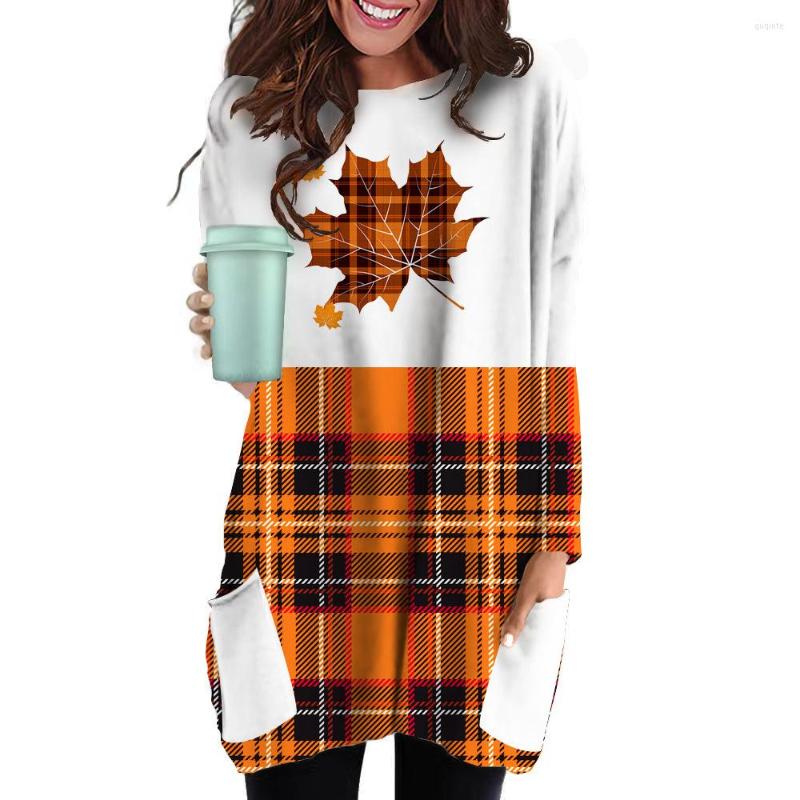 

Women's Hoodies Women Vintage Pumpkin Printed T-shirt Thanksgiving Long Sweatshirts Autumn Oversized Ladies Casual Pockets Pullovers Tops, Smkdq01-05-sm893