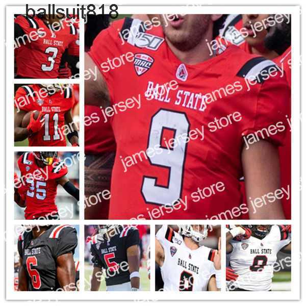 

American College Football Wear American College Football Wear NCAA BALL STATE Cardinal College Football Jersey Drew Plitt Carson Steele Justin Hall Jake Chanove Br, Men white with 150th