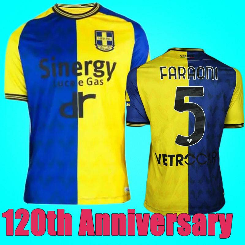 

2023 Hellas Verona FARAONI Soccer Jerseys 120th Anniversary 23 24 special BARAK LAZOVIC KALINIC CAPRARI ILIC SIMEONE home football shirt Men Uniforms, Hellas verona 120th