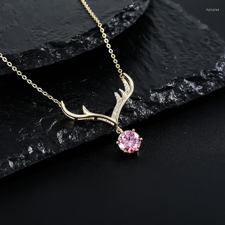 

Chains S925 Silver One Moissanite Fawn Necklace