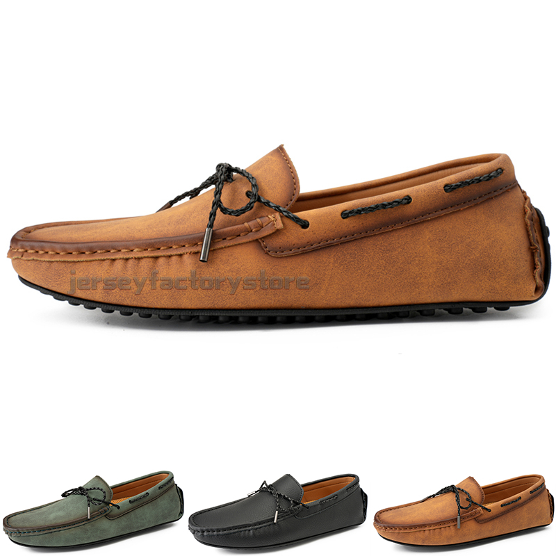 

Fashion Mens Casual Shoes Drive Comfortable Breathable Daily Men Leather Scrub Hundred Leisure Black Slip On Man Lazy Overshoes Sneakers Jogging Walking Shoe B0133, Color-2