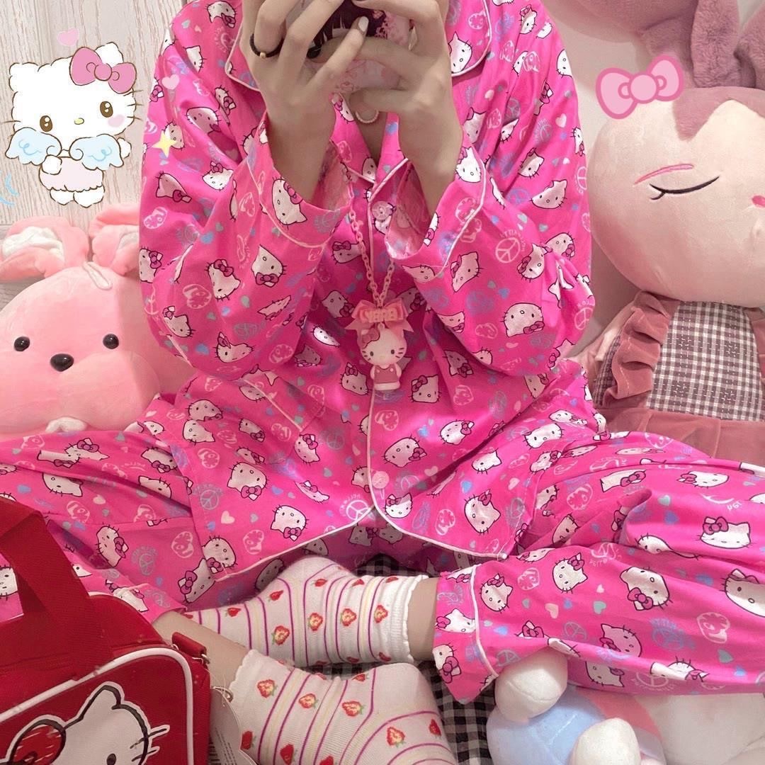 

2023-My Melody Kuromi Cinnamoroll Pajamas Sleepwear Pajama Pants Cute Pajamas New, Customize
