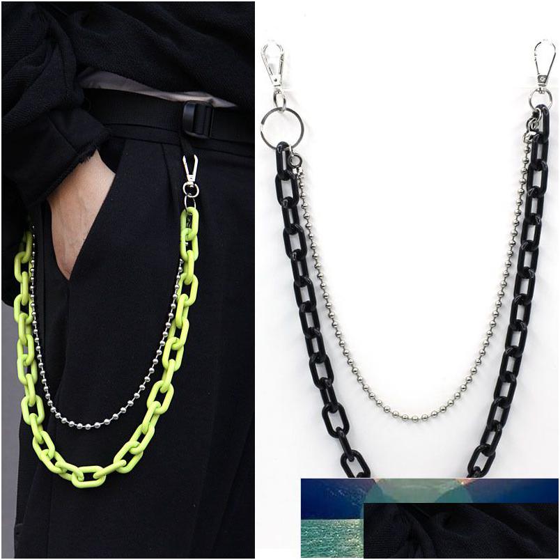 

Belly Chains Fashion Man Women Belt Punk Hiphop Trendy Two Layers Key Chain Waist Jeans Long Metal Clothing Accessories Fact Dhgarden Dhhxu