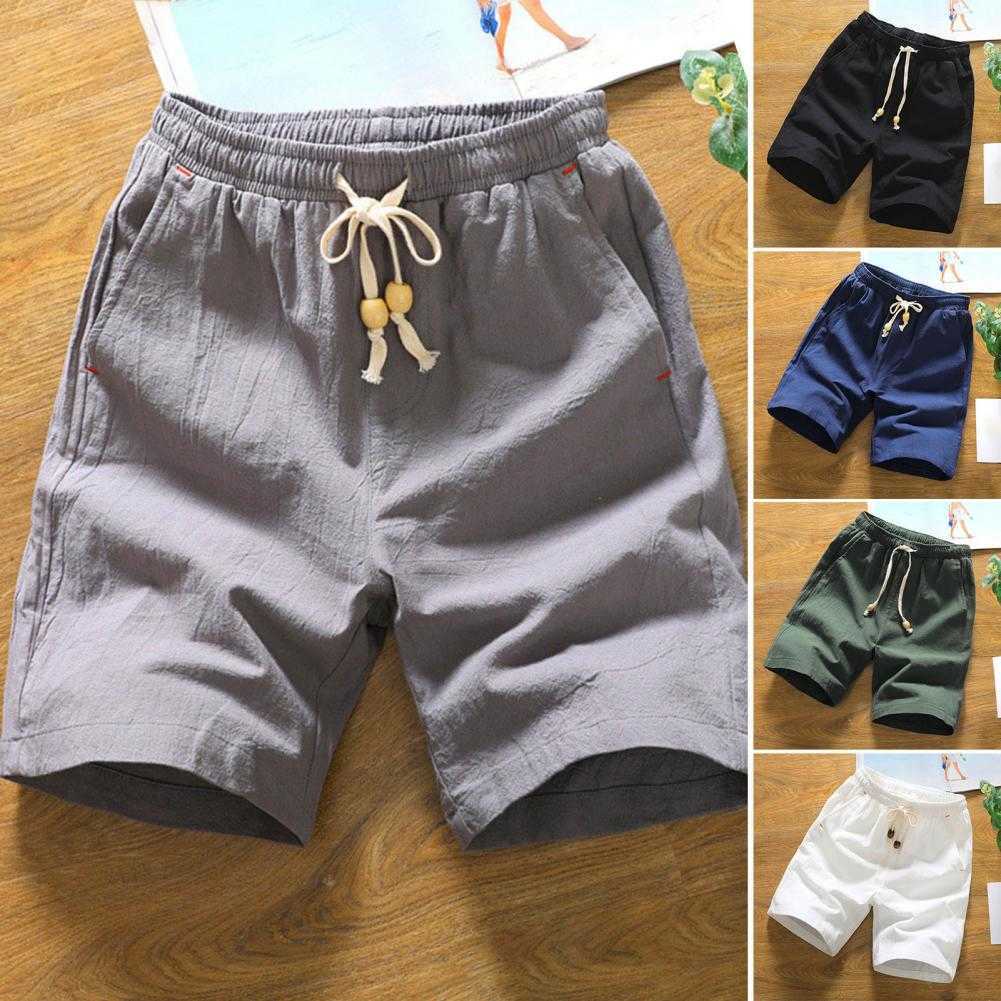 

Men's Shorts Simple Men Shorts Summer Short Pants All Match Bow Lace-up Straight Short Pants AA230524, Grey