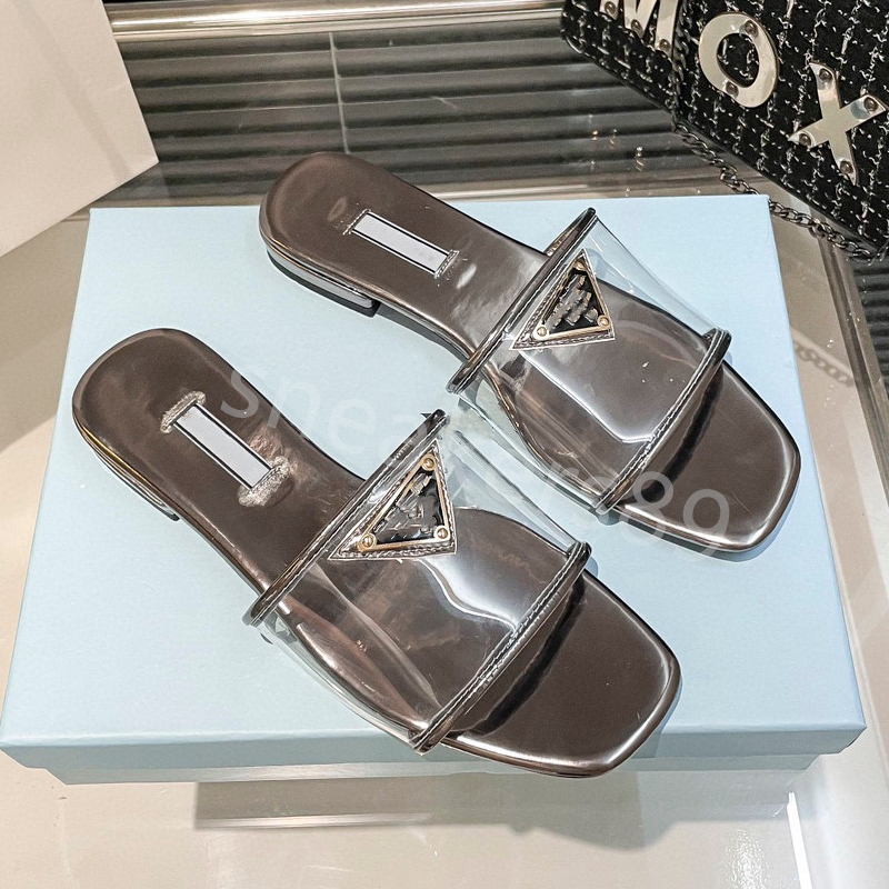 

Designer Classic Flat Woman Slipper Sildes Sandals Summer Lady Glass Adhesive Design Triangle Beach Party Hotel Bath Fashion Square slippers Shoes Size:35-42, Pink