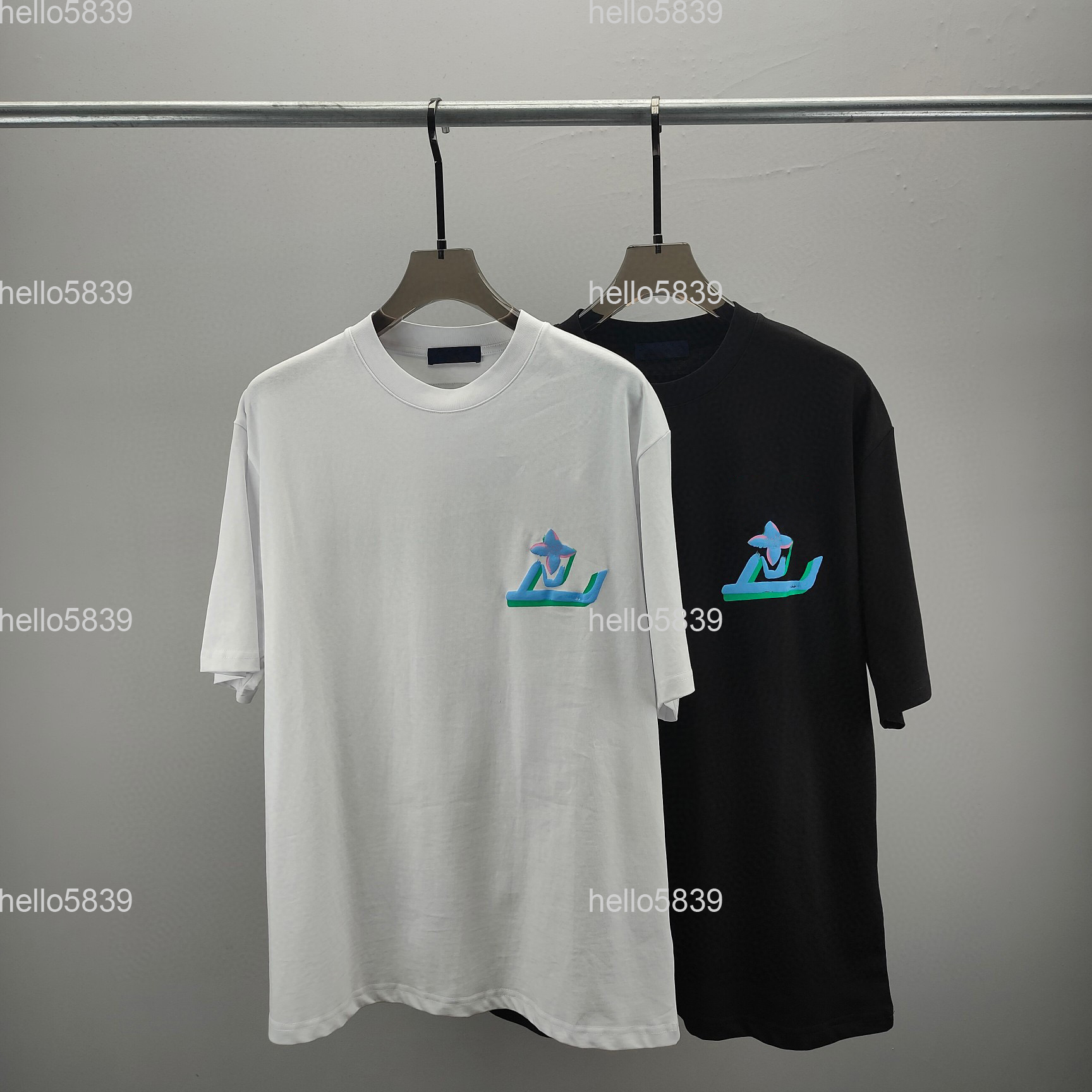 

2023 Tees Mens Designers T Shirt Man Womens tshirts With Letters Print Short Sleeves Summer Shirts Men Loose Tees Asian size -XXXL 324, Black