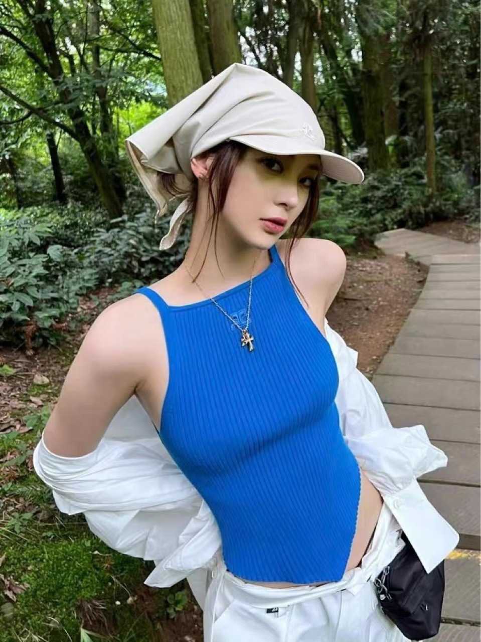 

Differentiate Market Curreges Original Standard Smart Show Same Asymmetric Strap Tank Top Sleeveless Sexy Underlay Summer, Nude