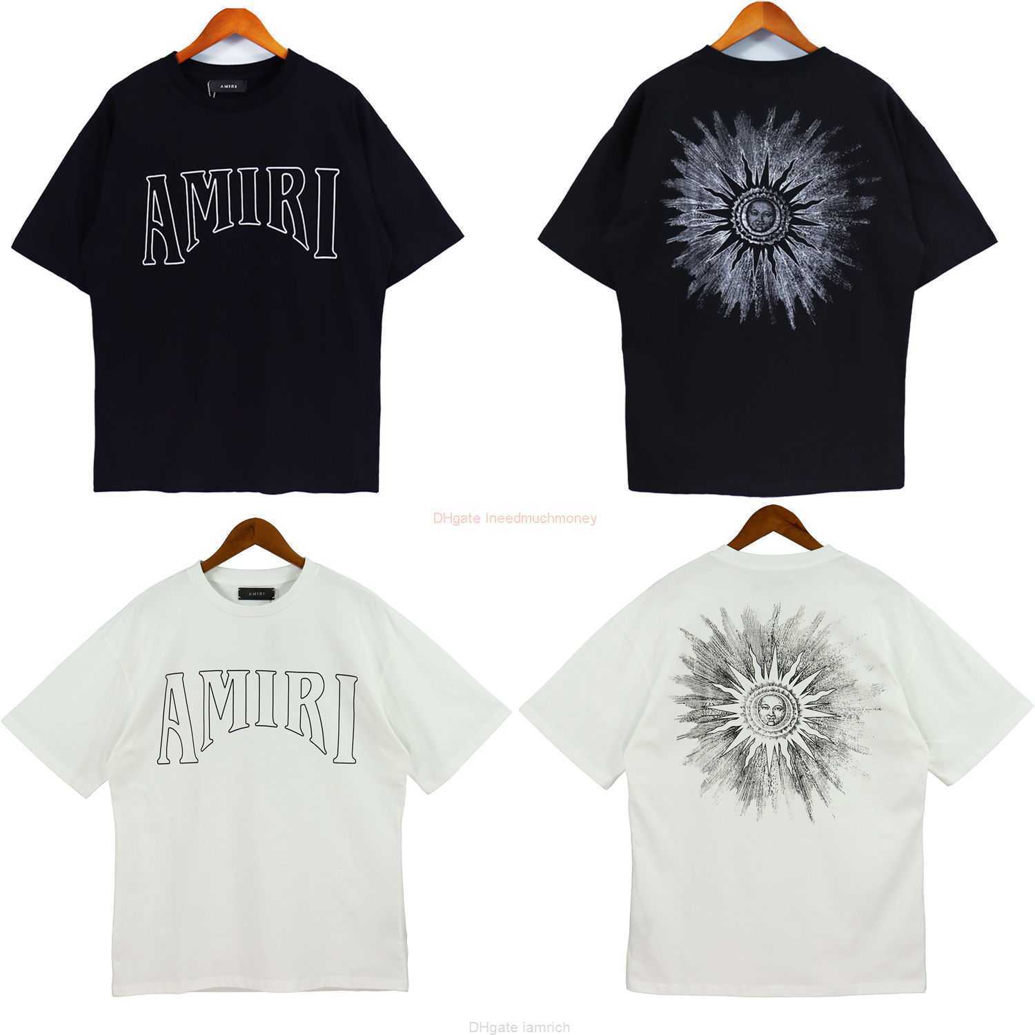 

Designer Fashion Clothing Amires Tees Am Tshirt 2023 Amies Spring Summer New Logo Round Neck High Street Mens Womens Loose Double Yarn Cotton Short Sleeve Tshirt Luxu, White oa2142