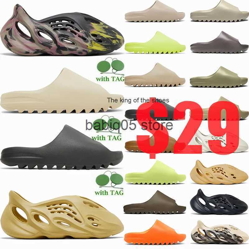 

Slippers 2023 Slippers Bone Onyx Resin Pure Ochre Holes Foams Runner Designer Slides Sand Vermilion Moon Grey Sandals Size 36-48 pantoufle Fashion T230228, 25