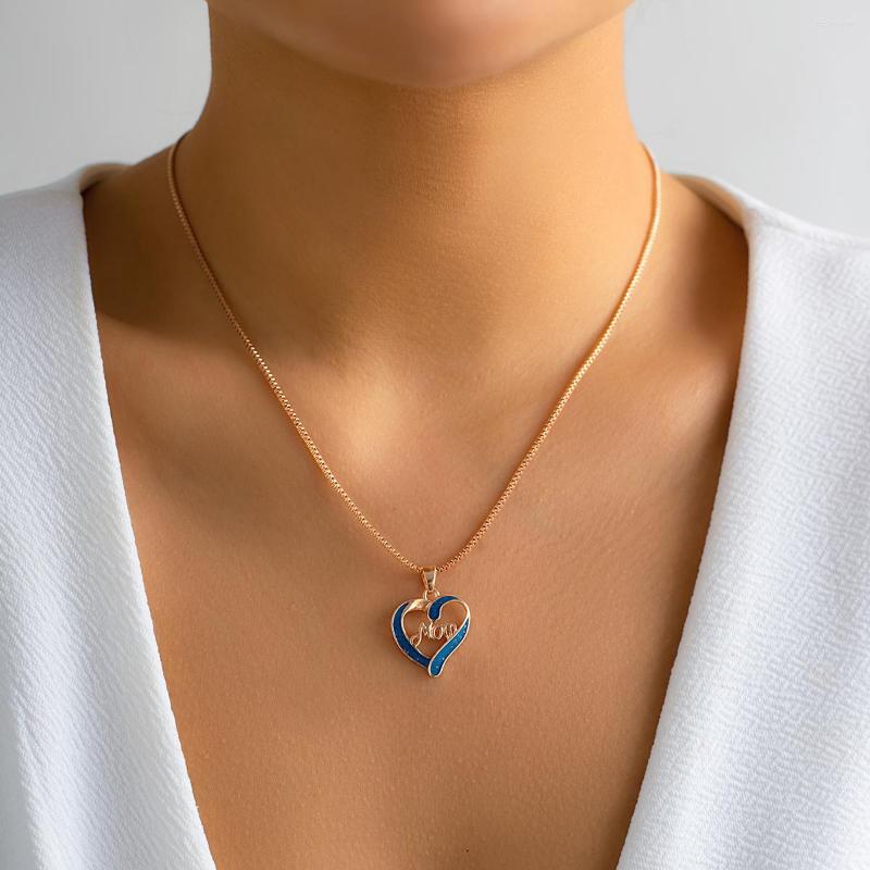 

Pendant Necklaces Lacteo Elegant Heart Necklace For Women Rose Gold Color Small Boxes Chain Choker Kpop Jewelry On The Neck Party Collar