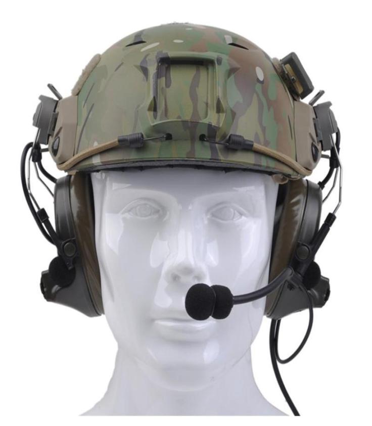 

Tactical Softair Aviation Headset Headphone Comtac Ii For FAST Helmets And Peltor Helmet Rail Adapter Set FG Color Accessories8687663