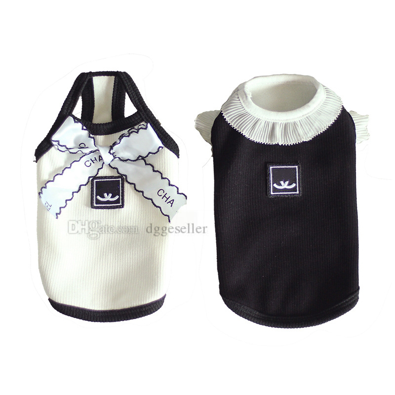 

Designer Dog Clothes Summer Dog Apparel Pet Dress Shirt Luxury Dog Sundress Printed Dog Princess Dress Puppy Skirt with Classic Letters for Small Dogs Cats XXS A737, White