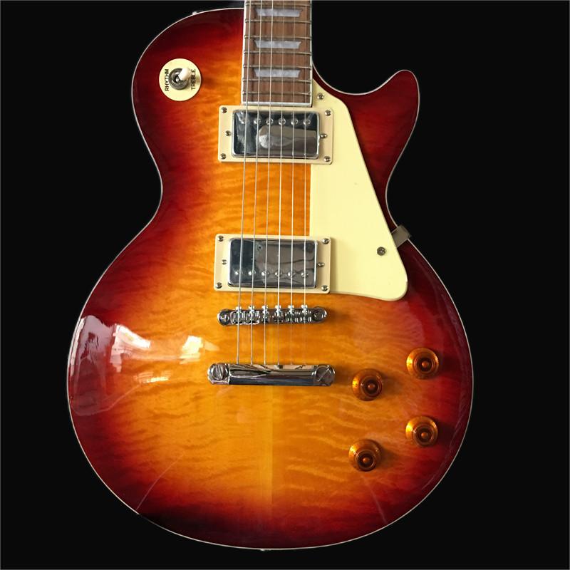 

Classic lp electric Guitar Mahogany with Flame Maple-top guitar good sound quality New style, free shipping369456