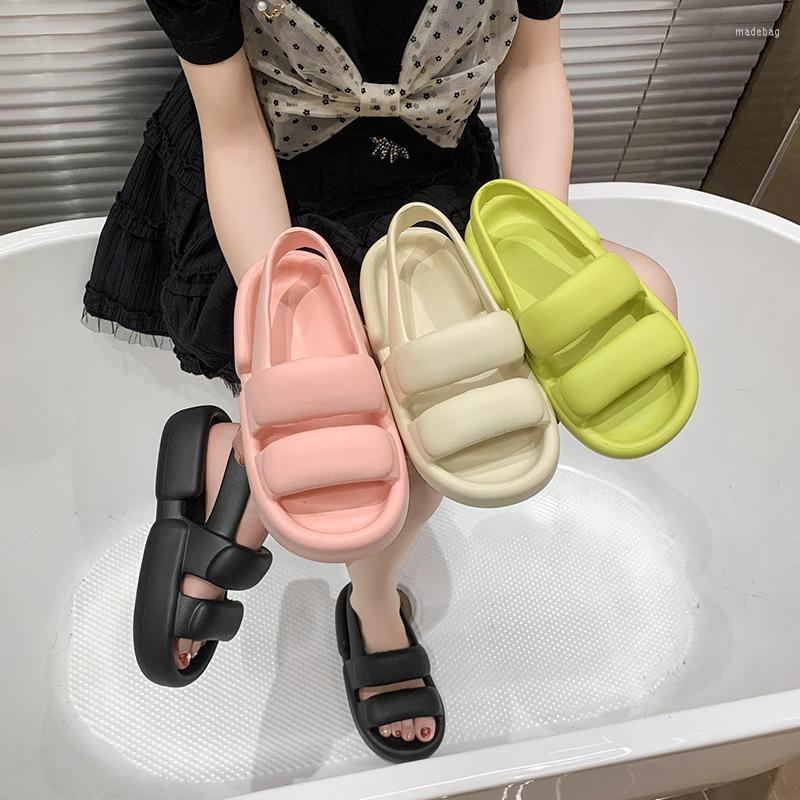 

Slippers Candy Colors Beige Heeled Sandals Flat Shoes Female Low Women Summer Slides Pantofle Flock Fashion Platform Black Rubbe