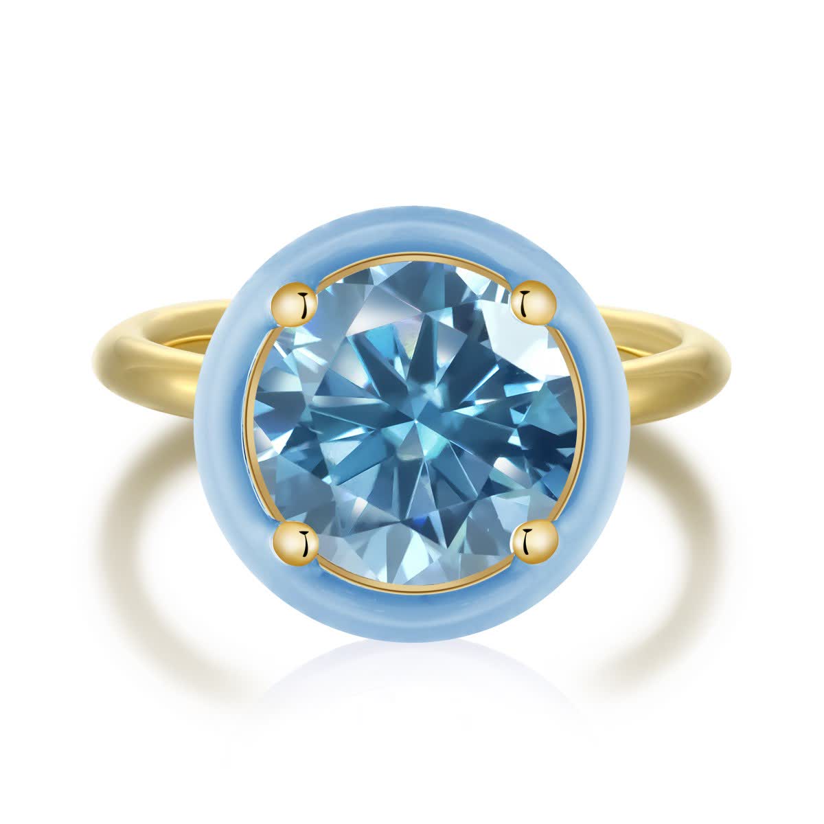 

GemKing DY120118 Exquisite Unique 925 Sterling Silver Finger Xmas Gift Jewelry Timeless Round Cut 4 Colors Colorful Cubic Zirconia Ring