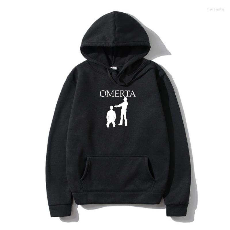 

Men's Hoodies Fashion Omerta Pate Mafia Outerwear, Black