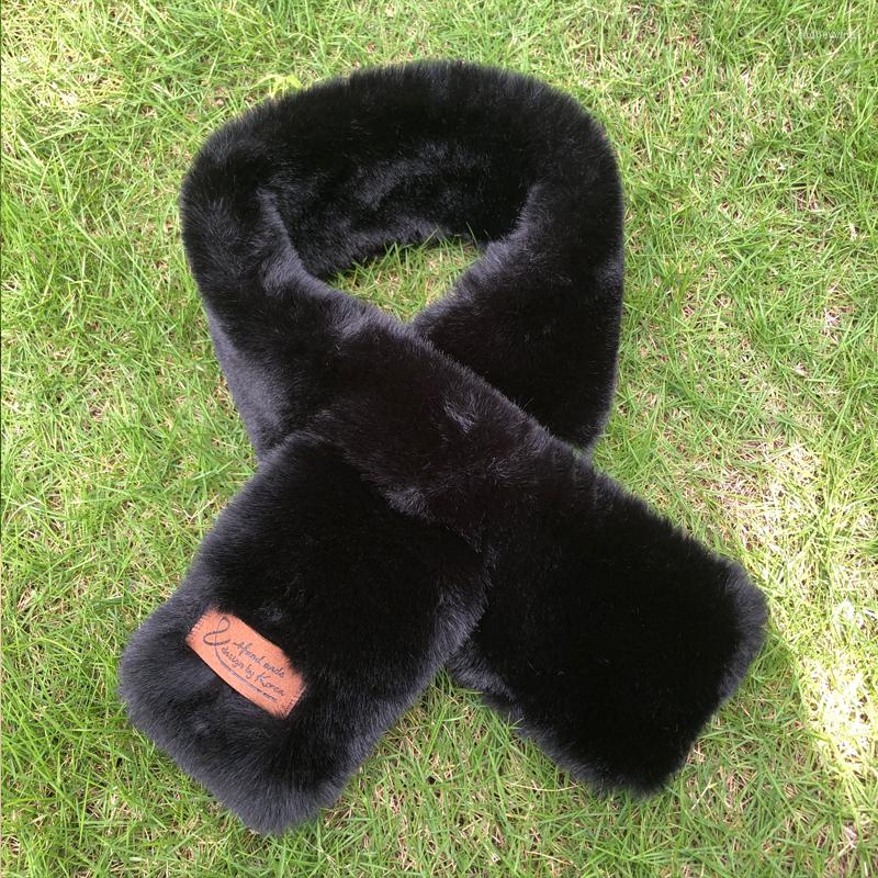

Scarves Soft Scarf Female Autumn And Winter Fur Plush Thick Warm Solid Color