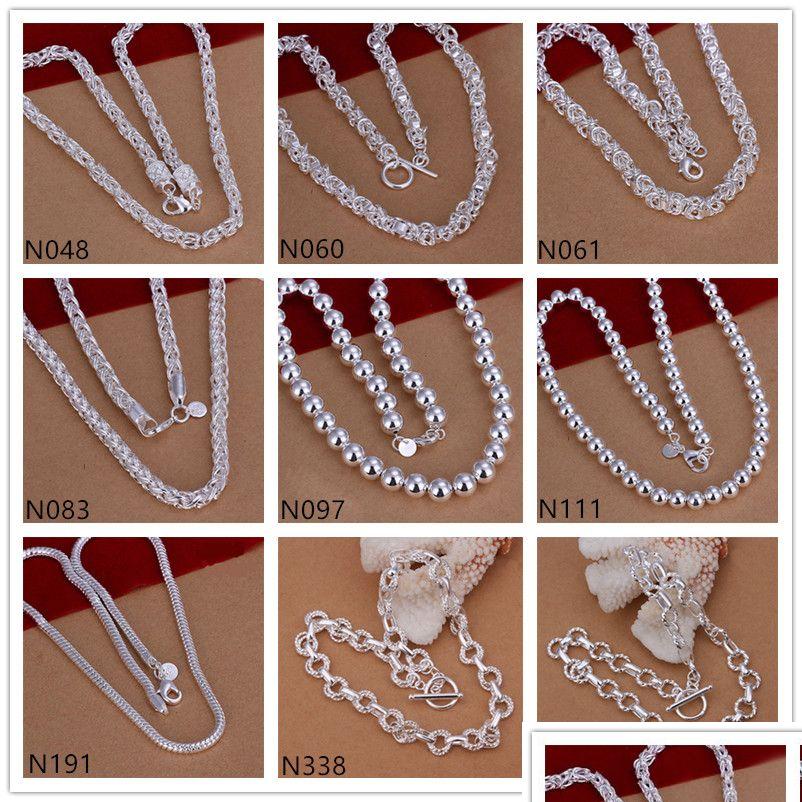 

Chains Arrival Uni Sterling Sier Plated Necklaces Gtp59 Fashion Bead 925 Plate Necklace 5 Pieces A Lot Mixed Style Drop Delivery Jew Dhfbc