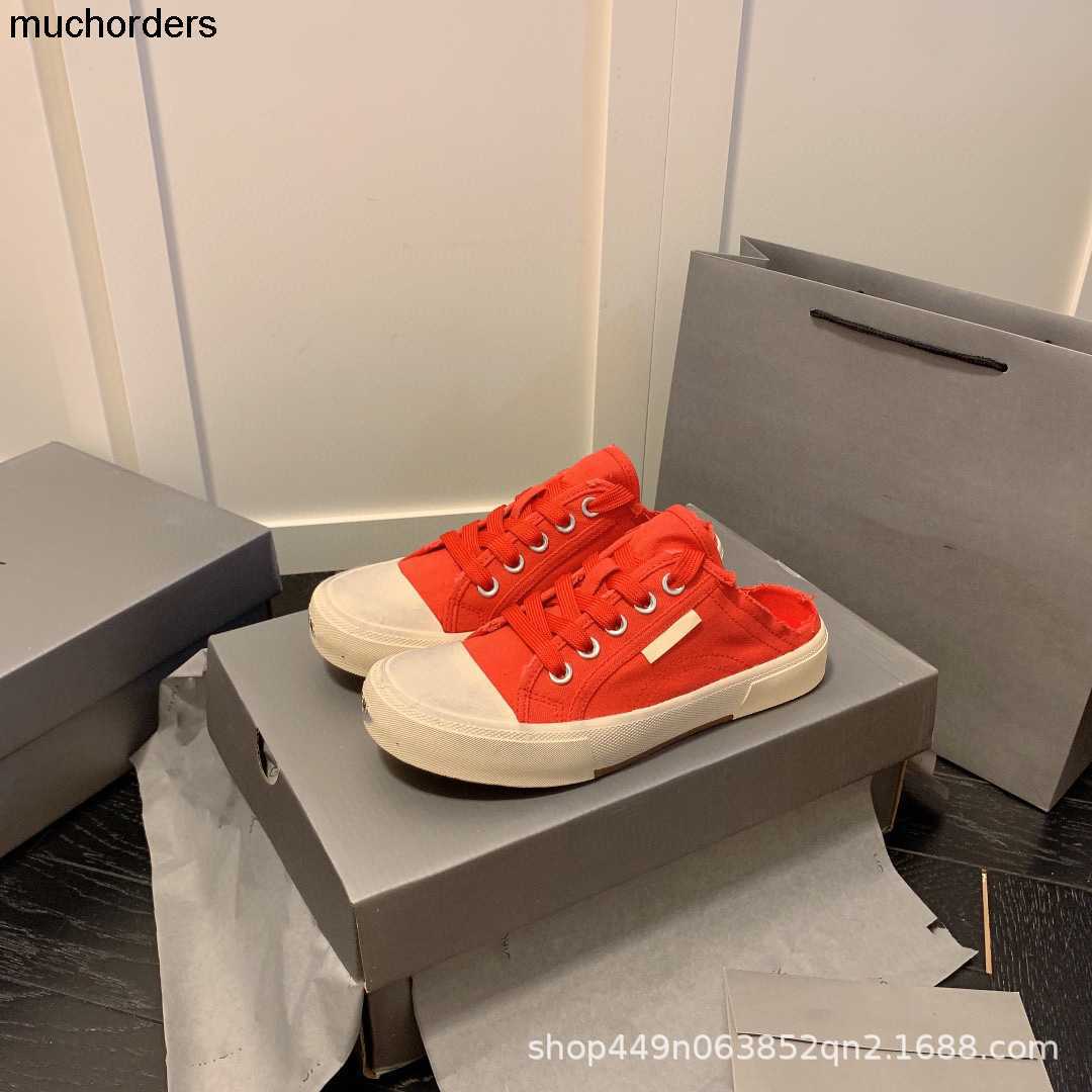 

Original standard semi trailer canvas shoes spring 2023 new vintage collection color blocking fashion girlfriends' shoes, Red