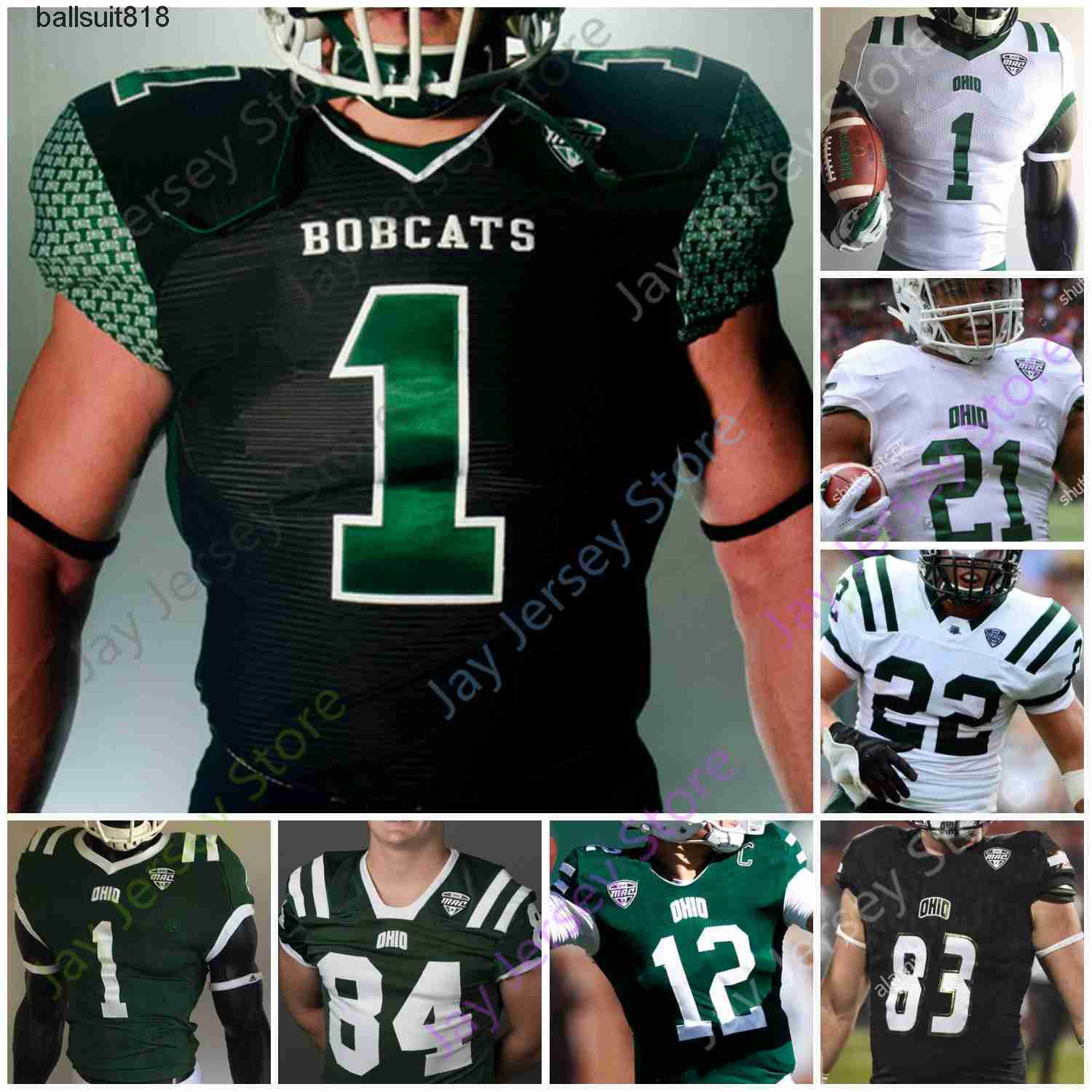 

Ohio Bobcats Football Jersey NCAA College Nathan Rourke O'Shaan Allison De'Montre Tuggle Isiah Cox Shane Hooks Ryan Luehrman Austin Conrad, White
