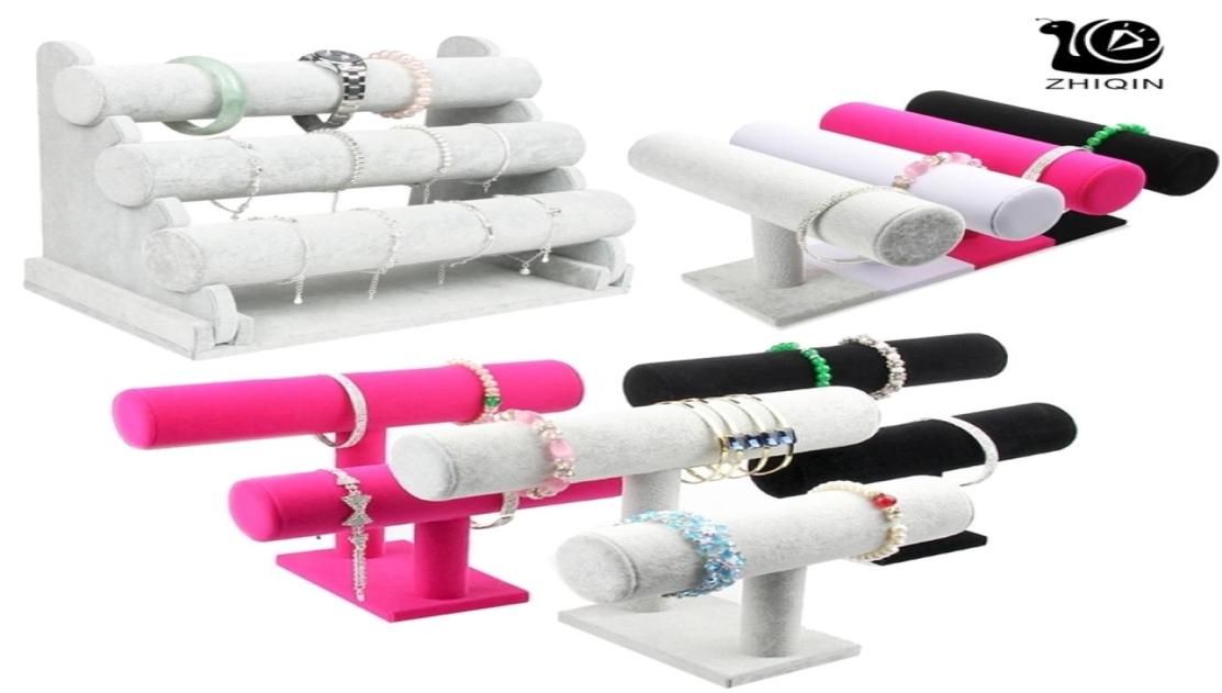 

PU Velvet Jewelry Bracelet Storage Display Chain Watch TBar Rack Organizer Hard Stand Holder 2111054439520