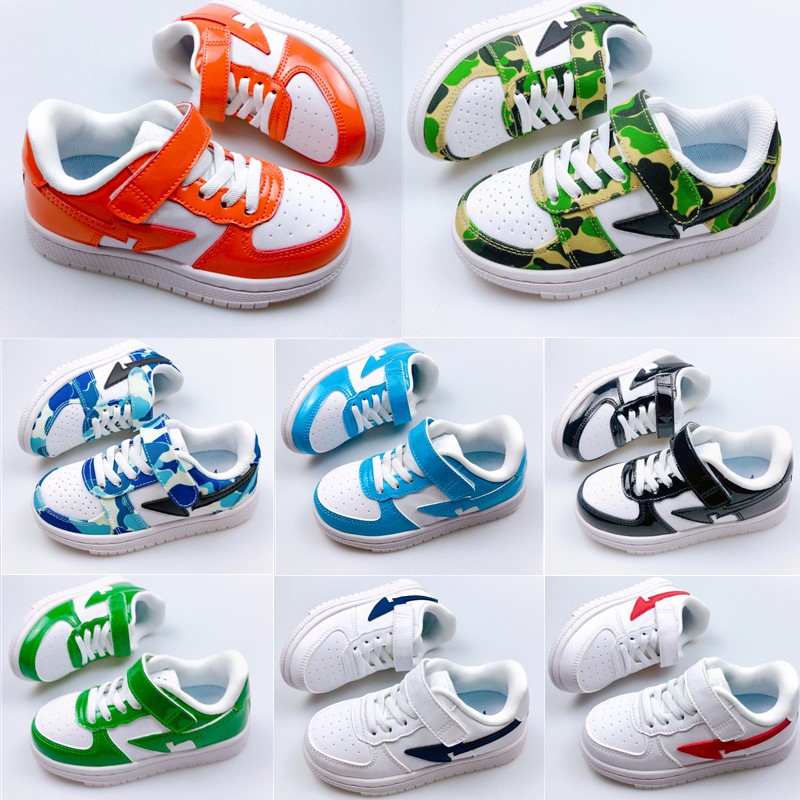 

Bapestas kids Shoes baby boys girls Baped Sta Sports Sneakers children youth infants ABC Camo green Blue black Designer Platform Trainers
