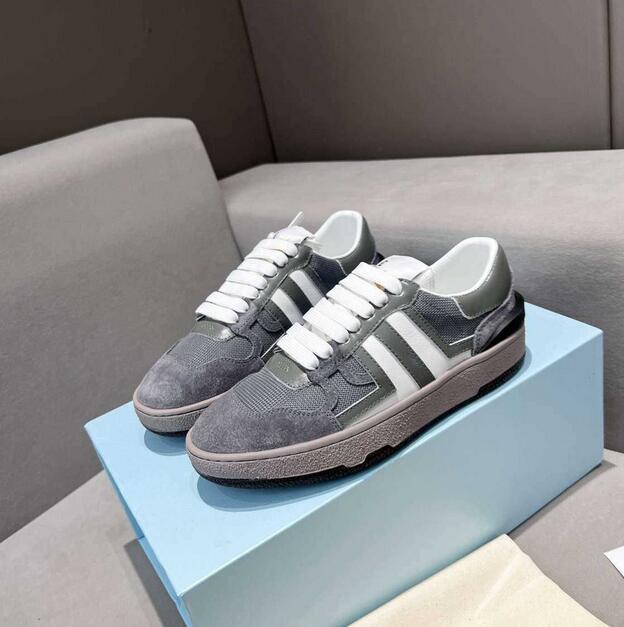 

Designer men's shoes low-cut retro lanvin casual shoes sneakers bumper leather flat sneakers sports stitching classic German Army training running shoes size 35-45, Dark grey