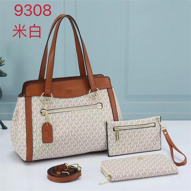 

3 piece set high Quality Famous brand women designer Shoulder bag leather chain bag womens handbag crossbody bag MICHAELS KOR MKS bags 9308, 35x13x23cm