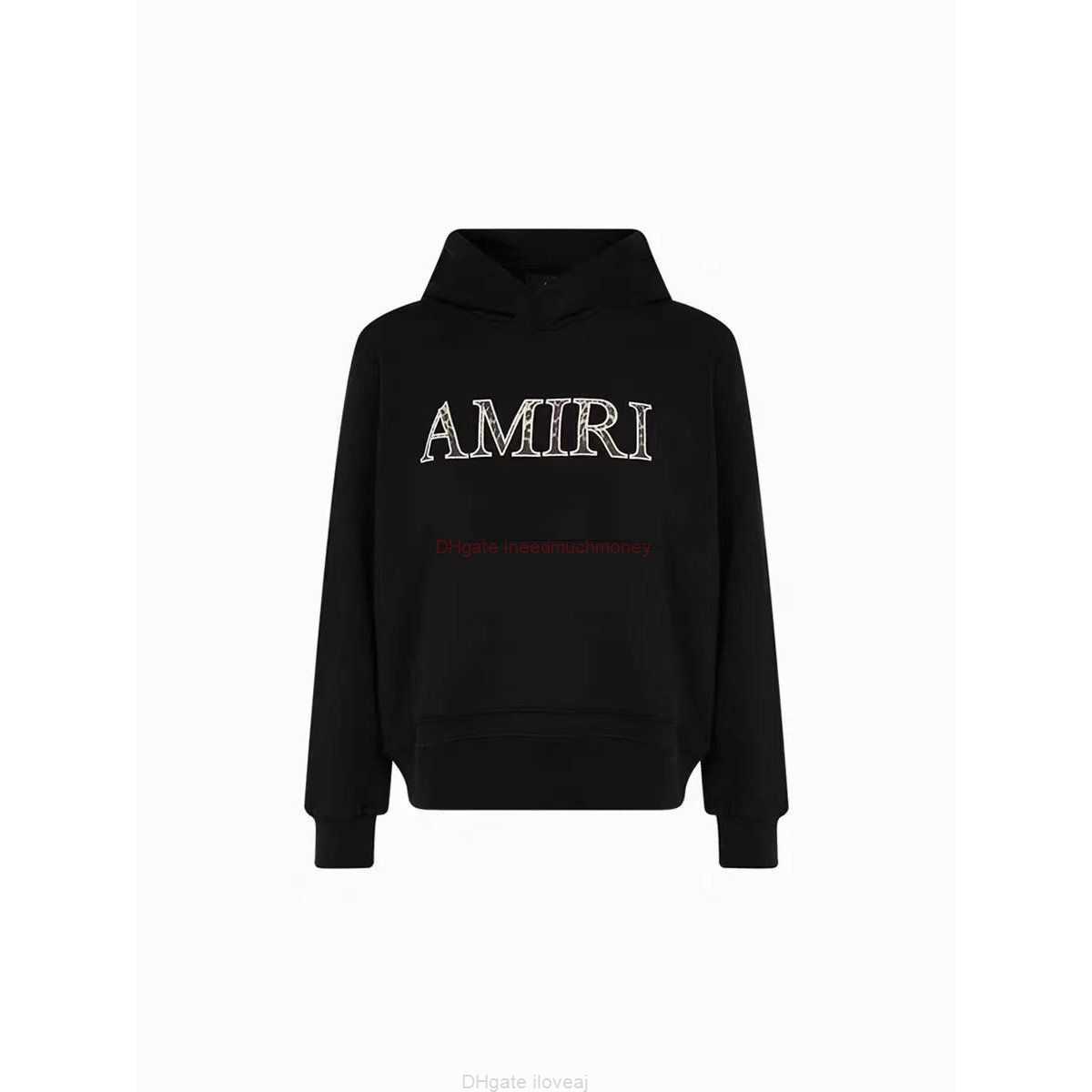 

Designer Clothing Mens Sweatshirts Amires Am Hoodies 2022 New Amies Cotton Leopard Print Letter Long Sleeve Embroidered Hooded Black Damaged Loose Sweater Fashion, Shipping fee