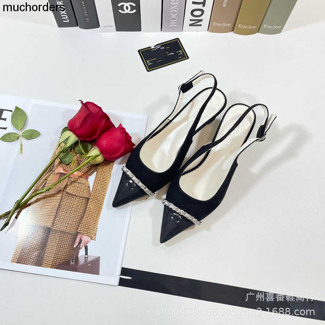 

Small Fragrant Wind Pointed Toe Slim Sandals Spring/Summer 2023 Fashion New Style Color Matching Shallow Mouth Original Standard Slim Heel Women's Shoes, 4.5 cm brown