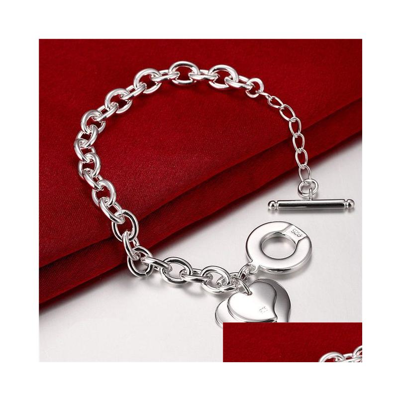

Charm Bracelets Womens Sterling Sier Plated Double Heart To Bracelet Gssb284 Fashion 925 Plate Jewelry Drop Delivery Dhlc4