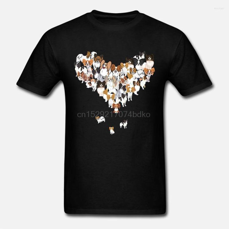 

Men' T Shirts Arrival Shirt Men& Short Sleeve Funny Crew Neck Papillon Dog Heart, Men-darkpurple