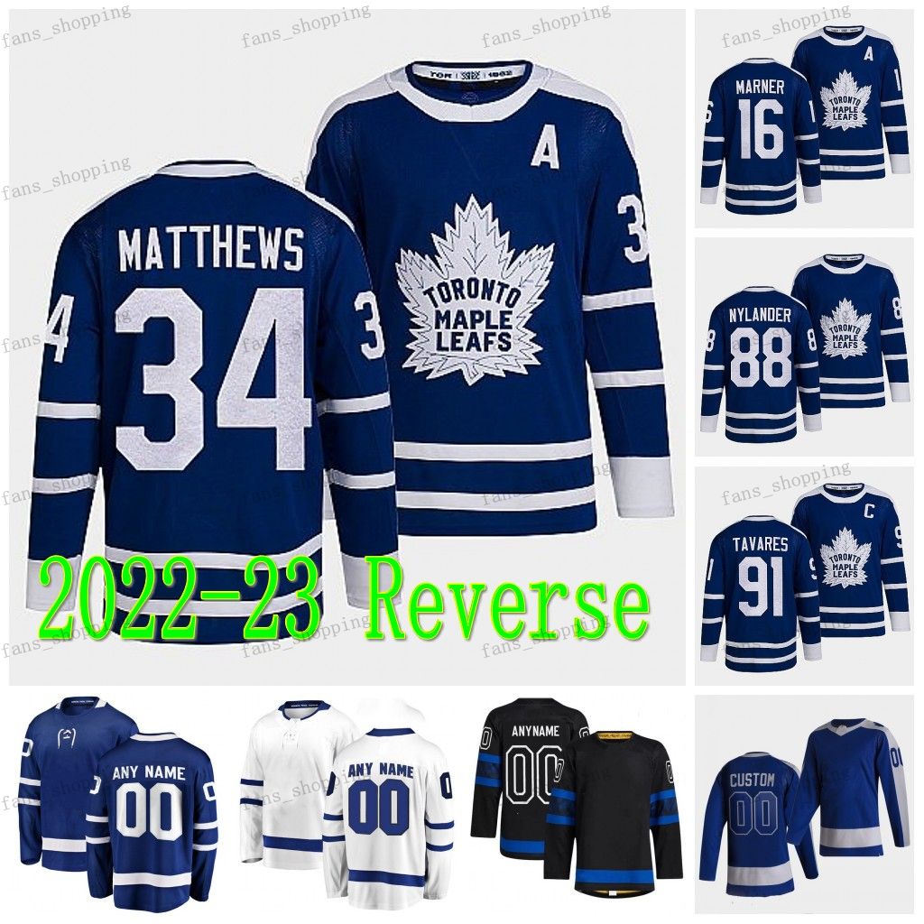 

#90 Ryan O'Reilly Reverse Retro hockey jersey #34 Auston Matthews William Nylander Morgan Rielly John Tavares Jake Muzzin Wendel Clark Mitchell Marner jerseys, Men