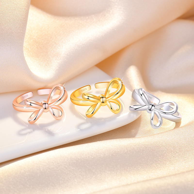 

Simple Bowknot Silver Rings Popular Girls' Index Finger Ring