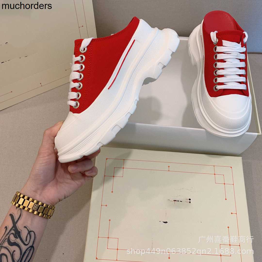 

High edition mius color matching thick sole semi trailer canvas shoes new spring/summer 2023 original standard lace up round head low top women's shoes, White