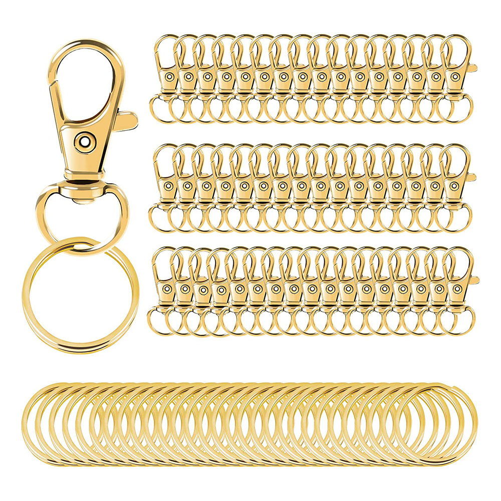 

Lanyard Lobster Claw Clasps kits 10Pcs Swivel Snap Hooks with 10pcs Key Rings for Keychain Jewelry Making Crafts Accessories