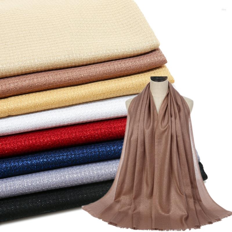 

Scarves Solid Color Long Scarf Elegant Women Shiny Wrapped Soft Tasseld Hijab Party Occasion Headdress Plain Shawls Warmer